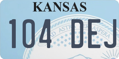 KS license plate 104DEJ