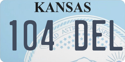 KS license plate 104DEL