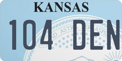 KS license plate 104DEN