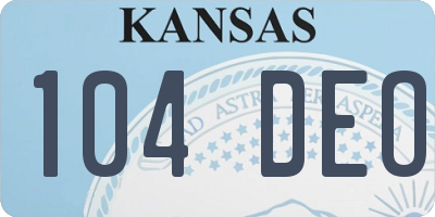 KS license plate 104DEO