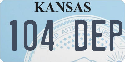 KS license plate 104DEP