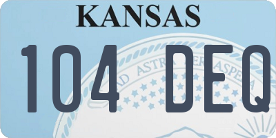 KS license plate 104DEQ