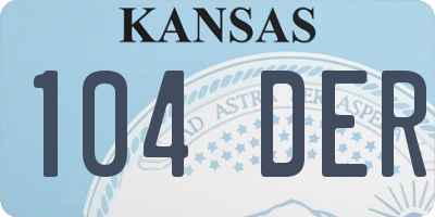 KS license plate 104DER