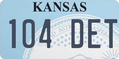 KS license plate 104DET