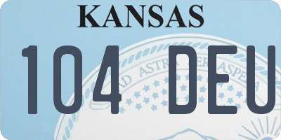 KS license plate 104DEU