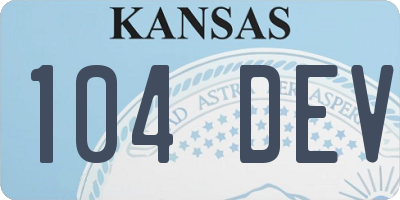 KS license plate 104DEV