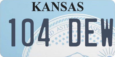 KS license plate 104DEW