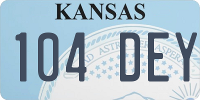 KS license plate 104DEY