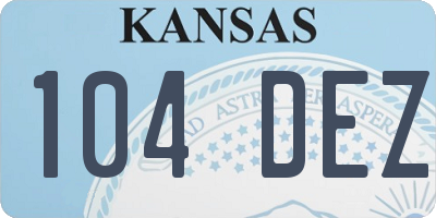 KS license plate 104DEZ