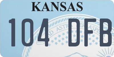 KS license plate 104DFB