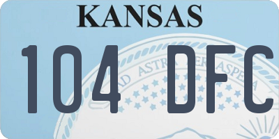 KS license plate 104DFC