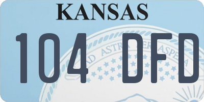 KS license plate 104DFD
