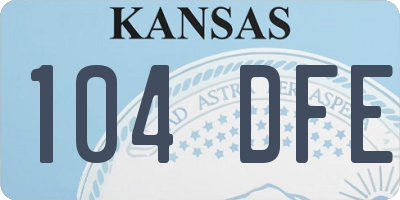 KS license plate 104DFE