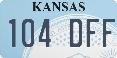 KS license plate 104DFF