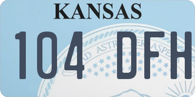 KS license plate 104DFH