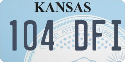 KS license plate 104DFI