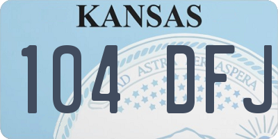 KS license plate 104DFJ