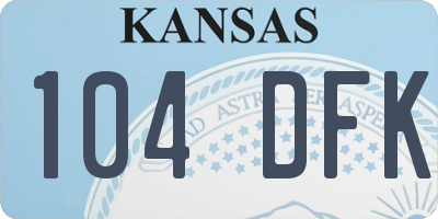 KS license plate 104DFK