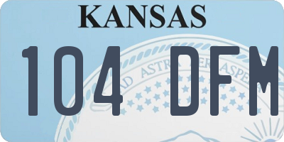 KS license plate 104DFM