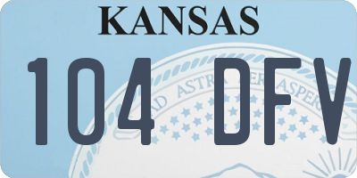 KS license plate 104DFV