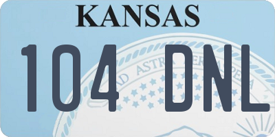 KS license plate 104DNL