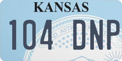 KS license plate 104DNP