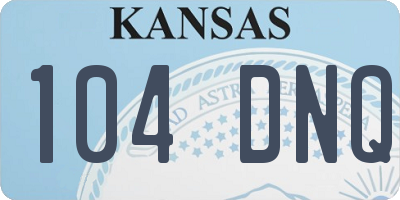KS license plate 104DNQ