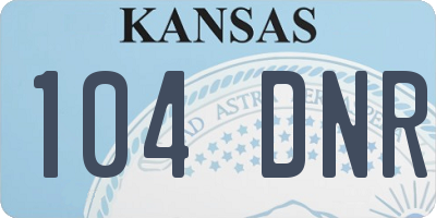 KS license plate 104DNR