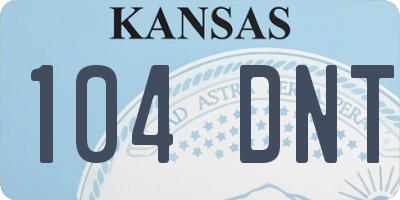 KS license plate 104DNT