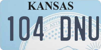 KS license plate 104DNU