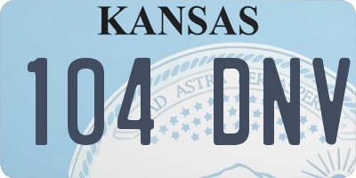 KS license plate 104DNV