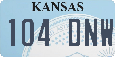 KS license plate 104DNW