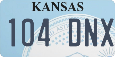 KS license plate 104DNX