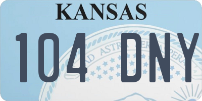 KS license plate 104DNY