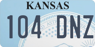 KS license plate 104DNZ