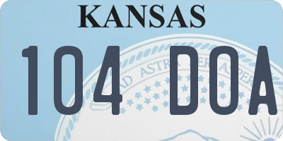 KS license plate 104DOA