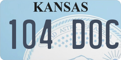 KS license plate 104DOC