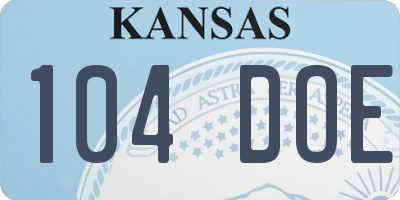 KS license plate 104DOE