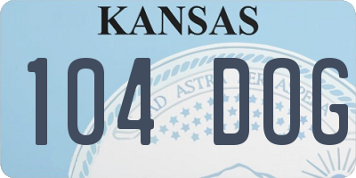 KS license plate 104DOG