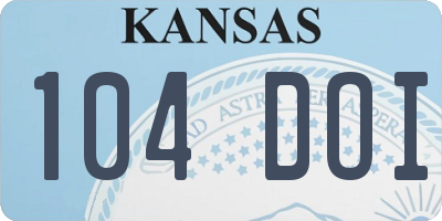 KS license plate 104DOI