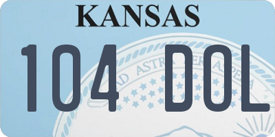 KS license plate 104DOL