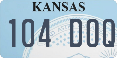 KS license plate 104DOQ