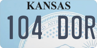 KS license plate 104DOR