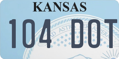 KS license plate 104DOT