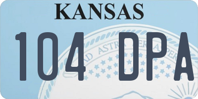 KS license plate 104DPA