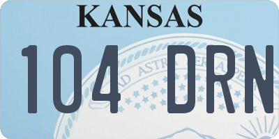 KS license plate 104DRN