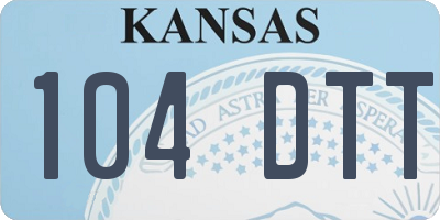 KS license plate 104DTT