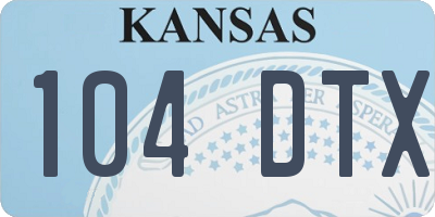 KS license plate 104DTX