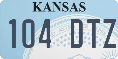 KS license plate 104DTZ
