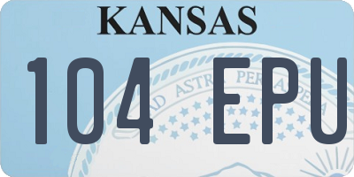 KS license plate 104EPU
